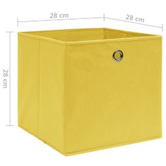 shumee Úložné boxy 10 ks netkaná textilie 28 x 28 x 28 cm žluté