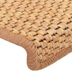 Vidaxl Samolepící nášlapy na schody vzhled sisal 15ks 65x21x4 cm