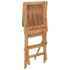 Greatstore Zahradní židle se zelenými poduškami 8 ks masivní teak