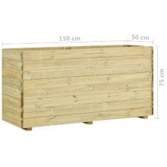 Greatstore Vyvýšený záhon se dnem 150 x 50 x 75 cm impregnovaná borovice