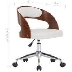 Vidaxl Otočné jídelní židle 6 ks bílé ohýbané dřevo a umělá kůže