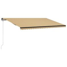 Greatstore Automatická zatahovací markýza 600 x 300 cm žluto-bílá