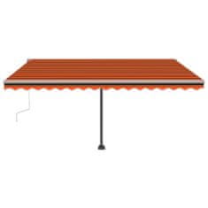 Petromila Ručně zatahovací markýza s LED světlem 400x300 cm oranžovohnědá