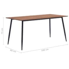 Greatstore Jídelní stůl hnědý 160 x 80 x 75 cm MDF