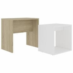 Vidaxl Set konferenčních stolků bílý sonoma dub 48x30x45cm dřevotříska