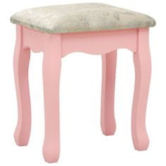 Vidaxl Toaletní stolek se stoličkou růžový 100 x 40 x 146 cm pavlovnia