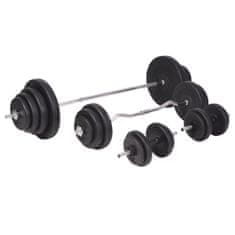 Vidaxl Sada činek barbell a dumbbell 120 kg