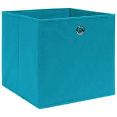 Vidaxl Úložné boxy 4 ks netkaná textilie 28 x 28 x 28 cm bledě modré