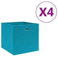 Vidaxl Úložné boxy 4 ks netkaná textilie 28 x 28 x 28 cm bledě modré