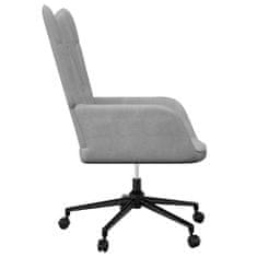 Greatstore Relaxační židle světle šedá textil