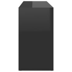 Greatstore Lavice s botníkem černá vysoký lesk 103x30x54,5 cm dřevotříska