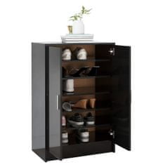 Greatstore Botník černý s vysokým leskem 60 x 35 x 92 cm dřevotříska