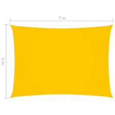 Greatstore Stínící plachta oxfordská látka obdélníková 5 x 7 m žlutá