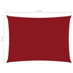 Greatstore Stínící plachta oxfordská látka obdélníková 6 x 8 m červená