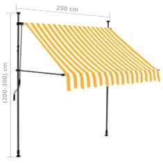 Petromila Ručně zatahovací markýza s LED světlem 200 cm bílooranžová