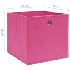 shumee Úložné boxy 10 ks netkaná textilie 28 x 28 x 28 cm růžové