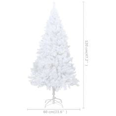 Greatstore Umělý vánoční stromek s hustými větvemi bílý 120 cm PVC