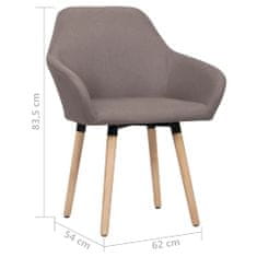 Vidaxl Jídelní židle 2 ks taupe textil