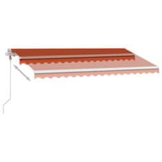 Petromila Automatická markýza LED a senzor větru 400x350 cm oranžovohnědá