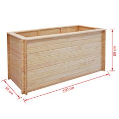 Greatstore Vyvýšený záhon 150 x 50 x 80 cm borové dřevo 19 mm