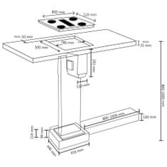Greatstore Vestavná indukční deska s flexizónou a odsavačem par 78 cm