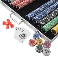 Vidaxl Poker set s 1000 laserovými žetony hliník