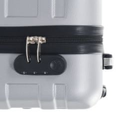 Greatstore Skořepinový kufr na kolečkách stříbrný ABS