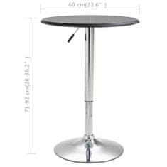 Greatstore Barový stůl černý Ø 60 cm MDF