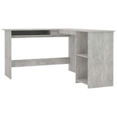 Vidaxl Rohový psací stůl betonově šedý 120 x 140 x 75 cm dřevotříska