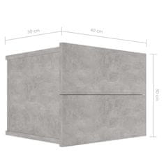 Greatstore Noční stolky 2 ks betonově šedé 40 x 30 x 30 cm dřevotříska