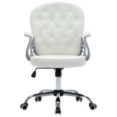 Vidaxl Otočná kancelářská židle bílá umělá kůže