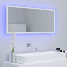 Vidaxl LED koupelnové zrcadlo bílé 100 x 8,5 x 37 cm dřevotříska