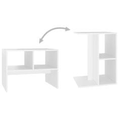 shumee Odkládací stolek bílý 60 x 40 x 45 cm dřevotříska