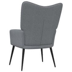 Vidaxl Relaxační židle se stoličkou 62x68,5x96 cm světle šedá textil