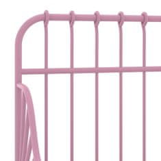 Vidaxl Prodloužitelný rám postele růžový kov 80 x 130/200 cm