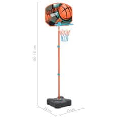 Vidaxl Přenosný basketbalový set nastavitelný 109–141 cm