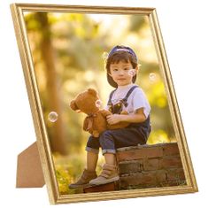 Greatstore Fotorámečky koláž 3 ks na zeď nebo stůl zlaté 40 x 40 cm MDF