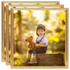 Greatstore Fotorámečky koláž 3 ks na zeď nebo stůl zlaté 40 x 40 cm MDF