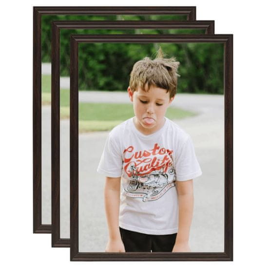 Greatstore Fotorámečky koláž 3 ks na zeď nebo stůl černé 42 x 59,4 cm MDF