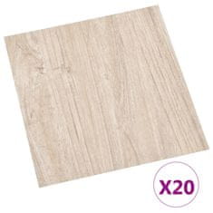 Vidaxl Samolepicí podlahové desky 20 ks PVC 1,86 m2 světle hnědé