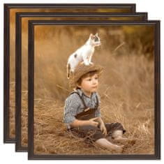 Greatstore Fotorámečky koláž 3 ks na zeď nebo stůl černé 40 x 40 cm MDF