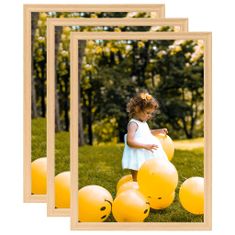 Greatstore Fotorámečky koláž 3 ks na zeď nebo stůl světlý dub 50 x 70 cm