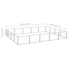 Petromila Psí kotec stříbrný 20 m² ocel