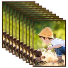 Greatstore Fotorámečky koláž 10 ks na zeď nebo stůl bronzové 15x21 cm MDF