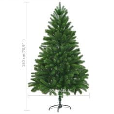 Greatstore Umělý vánoční strom s LED diody 180 cm zelený