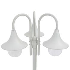 Vidaxl Zahradní sloupová lampa 3 ramena E27 220 cm hliník bílá