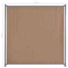 Greatstore Plotový dílec se 2 sloupky barva taupe 180 x 180 cm látkový