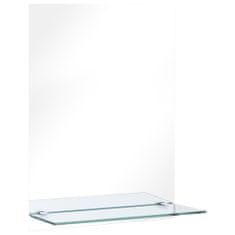Vidaxl Nástěnné zrcadlo s policí 30 x 50 cm tvrzené sklo