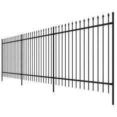 Greatstore Bezpečnostní palisádový plot s hroty ocel 600 x 150 cm černý