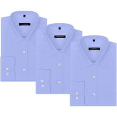Greatstore Pánská business košile 3 ks světle modrá vel. XL